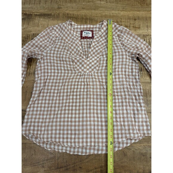 Holding Horses Anthropologie Devon Gingham Popover Peasant Blouse Size 6 - Picture 5 of 10
